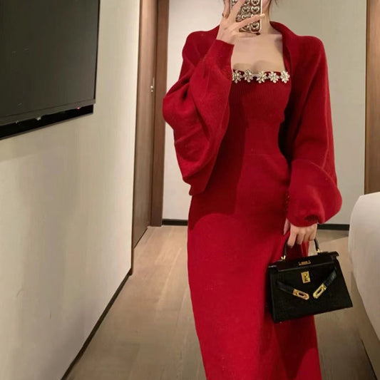 Valentine's Day Dress Knitted Dress Suit Gown Dress