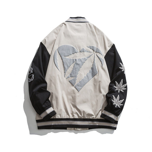 Valentine's Day Jacket Love Puff Print Baseball Jacket