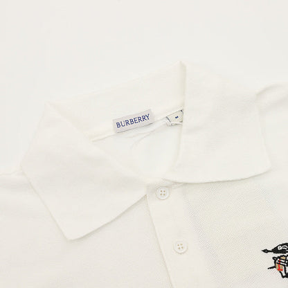 Burberry Check Equestrian Knight Embroidered Polo Shirt