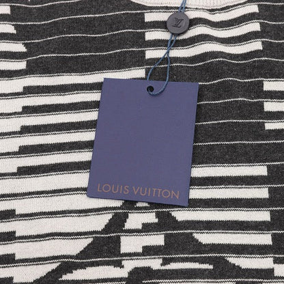 Louis Vuitton 26SS All-Over Stripe LV Monogram Jacquard Knit Short-Sleeve T-Shirt