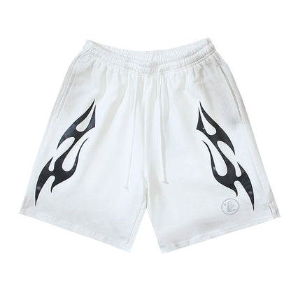 Hellstar Flame Shorts White Black